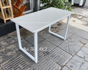 Bàn chân sắt 1200x600 chữ U mặt Gỗ MFC các màu (Khung Trắng)