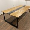 Bàn họp giá rẻ chân sắt mặt gỗ Vàng ngọc lan sọc giữa giá rẻ