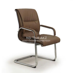 Ghế họp da nâu chân quỳ mã GDKZ24