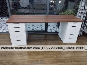 Bàn IKEA mặt vân gỗ nâu 2000x600