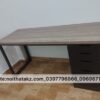 Bàn Làm Việc IKEA 1 Hộc Tủ 1m4 gỗ vân tối hộc đen