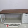 Bàn Gaming IKEA 1 Tủ Mặt Nâu 1m6*60