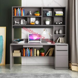 Bàn làm việc liền giá sách gỗ công nghiệp BHD60