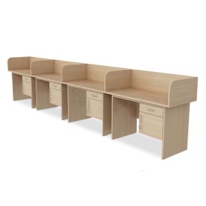 Cụm Bàn Làm Việc 4 Chỗ Vách Ngăn