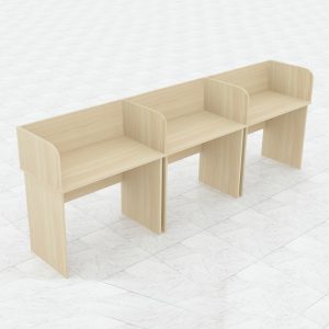 Cụm Bàn Làm Việc Vách Ngăn Gỗ 3 Chỗ