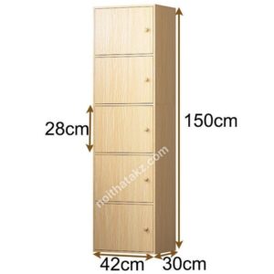 TỦ LOCKER GỖ 1 CỘT 5 NGĂN -LKG 14