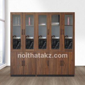 TỦ TÀI LIỆU GỖ 5 CÁNH KÍNH - TL 21
