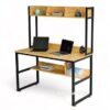 Bàn làm việc liền kệ sách 120x60x158cm gỗ cao su KZ06