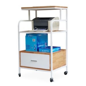 Kệ để máy in di động có hộc kéo 60x50x100cm gỗ khung sắt KCPU68013