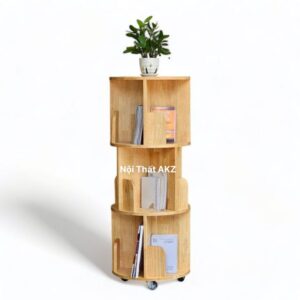 Kệ sách di động 3 tầng gỗ tự nhiên KSKZ91
