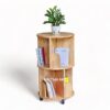 Kệ sách gỗ di động nhỏ gọn hình tròn 2 tầng KSKZ98