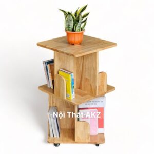 Kệ sách gỗ di động nhỏ gọn hình vuông 2 tầng KSKZ99