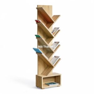 Kệ sách trang trí hình nhánh cây 40x20x150cm gỗ plywood KSKZ82
