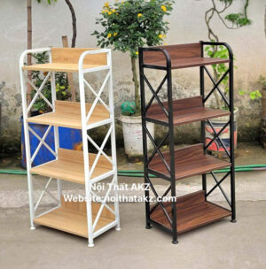Kệ sắt khung sắt gỗ mêlamine mã KS4T