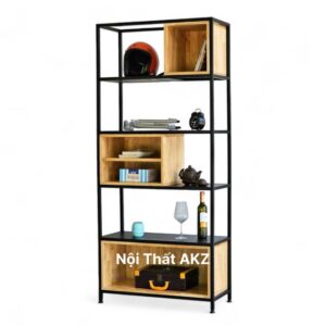 Kệ trang trí 80x35x180cm gỗ cao su KZ55