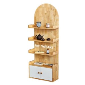 Kệ trưng bày mỹ phẩm 60x25x160cm gỗ cao su KTBKZ89