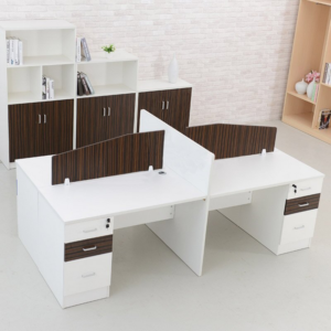 Cụm bàn làm việc 4 người chân gỗ - KZ02