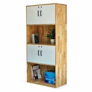 Tủ hồ sơ 2 hộc tủ 80x40x170cm gỗ cao su THS68050