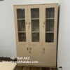 Tủ hồ sơ _tủ tài liệu 3 buồng cánh kính gỗ màu 383 giá rẻ