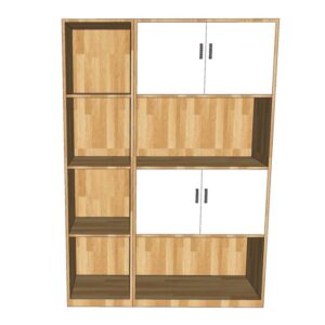 Tủ hồ sơ gỗ cao su 4 tầng 120x40x170cm gỗ cao su THS68051