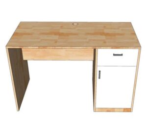 Bàn làm việc có hộc tủ 120x60cm gỗ cao su BD68129