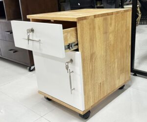 Tủ cá nhân 2 ngăn cửa màu trắng 40x50x50cm gỗ cao su TCN68013