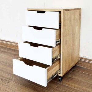 Tủ di động 4 ngăn kéo gỗ tự nhiên TCN68034