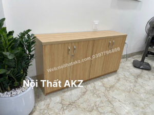 Tủ gỗ tài liệu gỗ công nghiệp giá rẻ 4 cánh thấp – mã KZ08