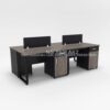 Cụm Bàn Làm Việc Chân Sắt Hộc Sâu 4 Người CBNV25-2412