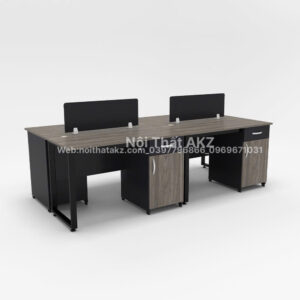 Cụm Bàn Làm Việc Chân Sắt Hộc Sâu 4 Người CBNV25-2412
