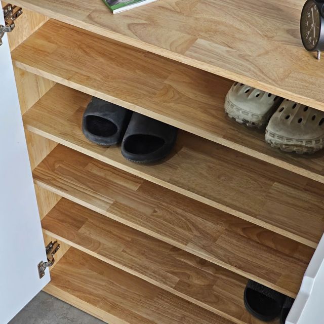 Tủ giày 2 cánh 90x35x103cm gỗ cao su KG68081-1