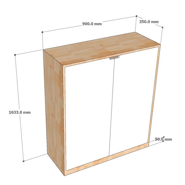 Tủ giày 2 cánh 90x35x103cm gỗ cao su KG68081-3
