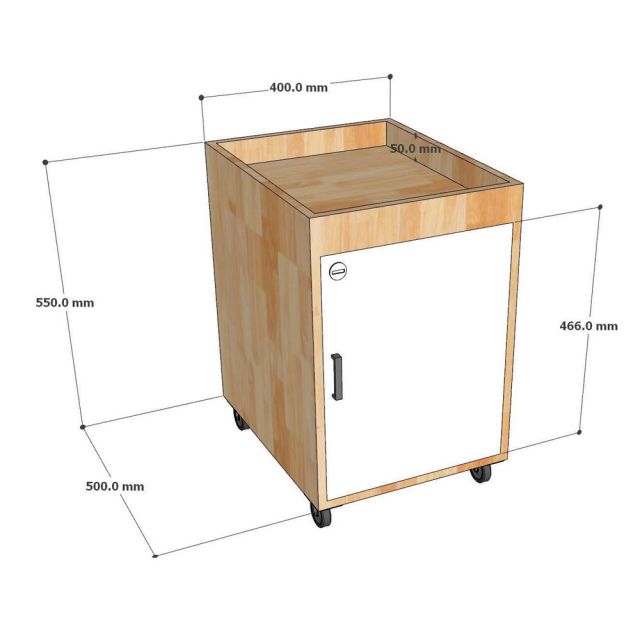 Tủ cá nhân di động 40x50x55cm gỗ cao su TCN68068-1