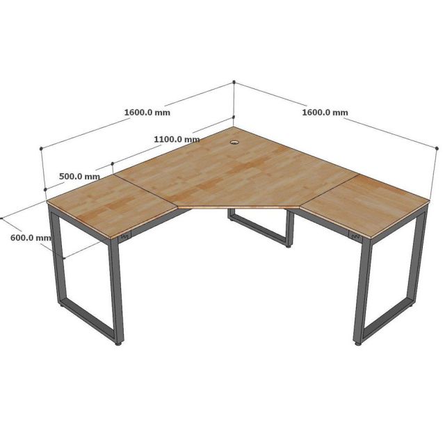 Bàn góc B52 Spirit 160x160cm gỗ cao su CD68048-2