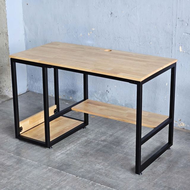 Bàn làm việc có ngăn kệ để CPU 120x60cm gỗ cao su COD68066-