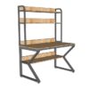 Bàn liền kệ sách chữ K 120x70x165cm gỗ cao su FD68087
