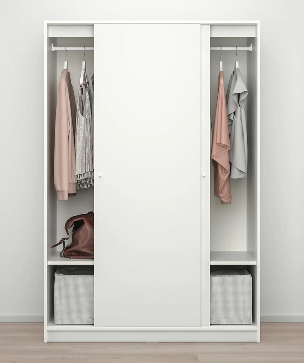 Tủ quần áo cửa lùa 2 cánh rộng 1m2 đơn giản giá rẻ