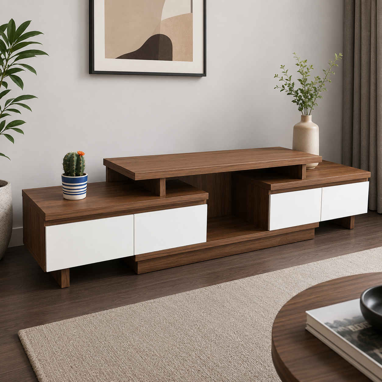 Kệ Tivi Gỗ MDF Rút Gọn Thông Minh KST62-1