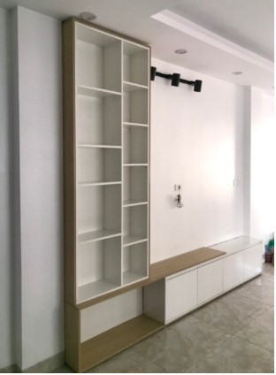 Kệ tivi gỗ 2m4 kết hợp kệ trang trí phòng khách hiện đại KST08-1