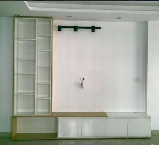 Kệ tivi gỗ 2m4 kết hợp kệ trang trí phòng khách hiện đại KST08-2