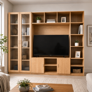 Tủ Kệ Gỗ Để Tivi 2m4 Kết Hợp Trang Trí KST80 – Hiện Đại, Sang Trọng Cho Phòng Khách