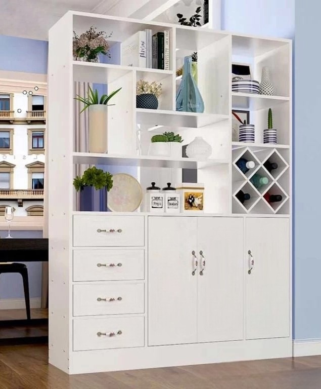 Tủ kệ rượu gỗ trưng bày trang trí phòng khách đẹp TR12-