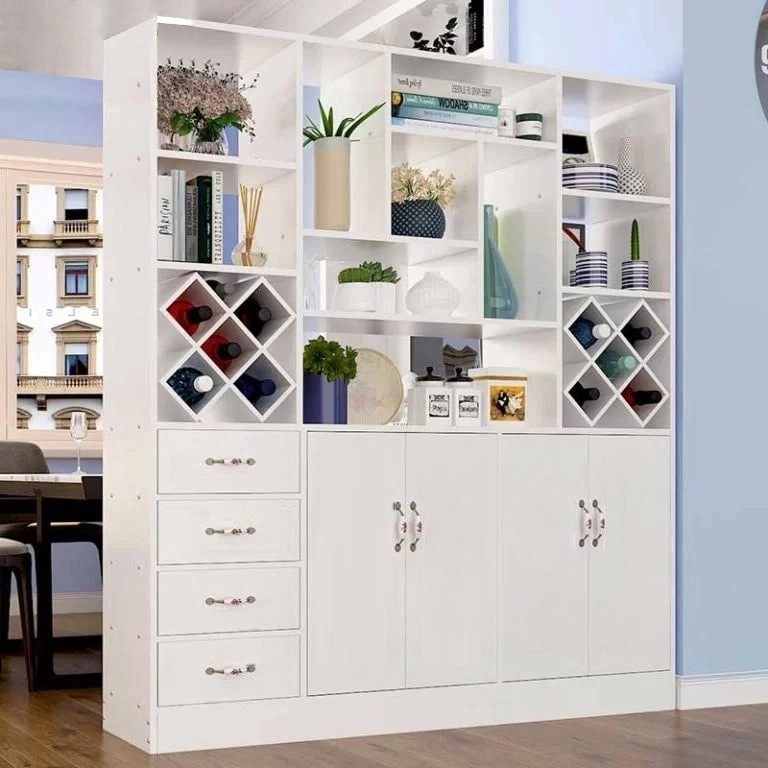 Tủ kệ rượu gỗ trưng bày trang trí phòng khách đẹp TR12