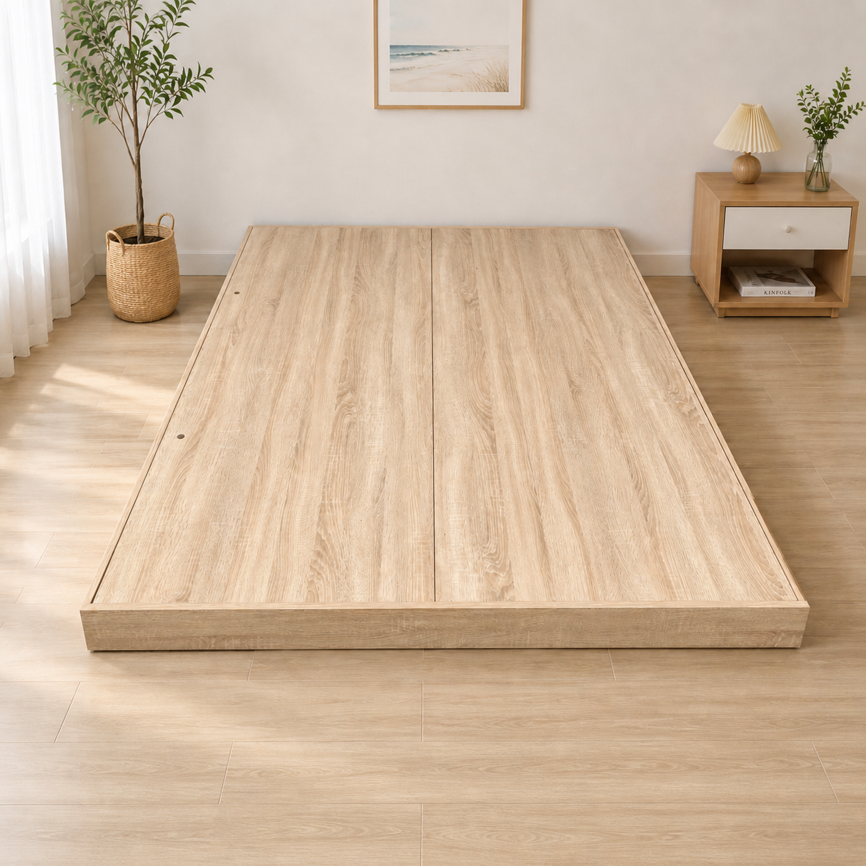 Giường bệt gỗ MDF GCN17 cao 12cm không đầu giường