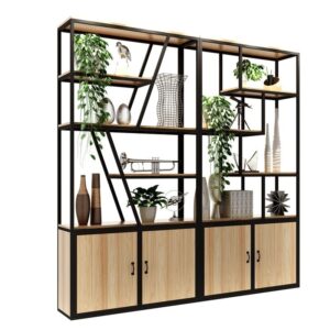 Kệ Khung Sắt Đợt Gỗ Để Đồ Trang Trí Đẹp KSG260 100/200x35x200cm